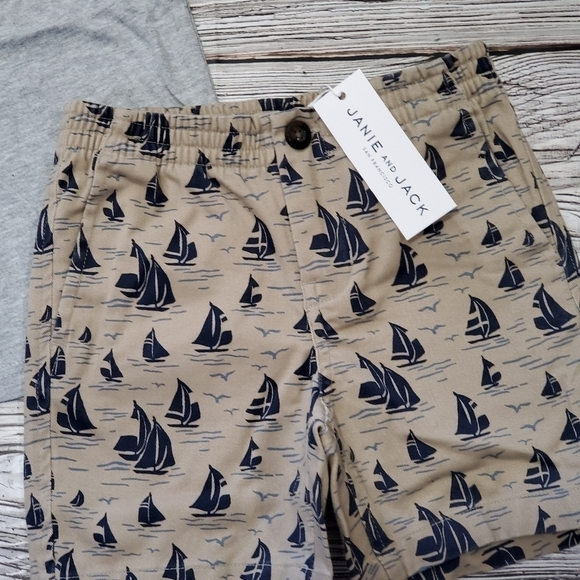 Janie and Jack Nautical Set Seas the Day Summer Set 100% Cotton NWT - Picture 6 of 8